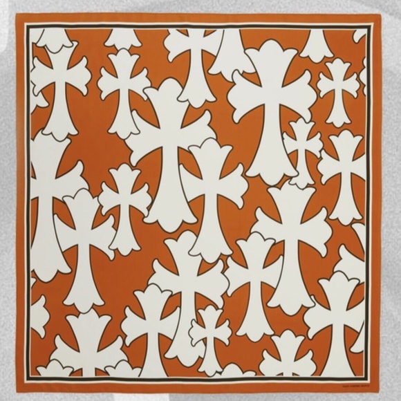 COPY - Chrome heart Silk Cemetery Scarf In Orange